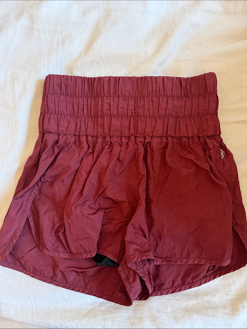 FP Movement by Free People High-Waist Wine Athletic Shorts